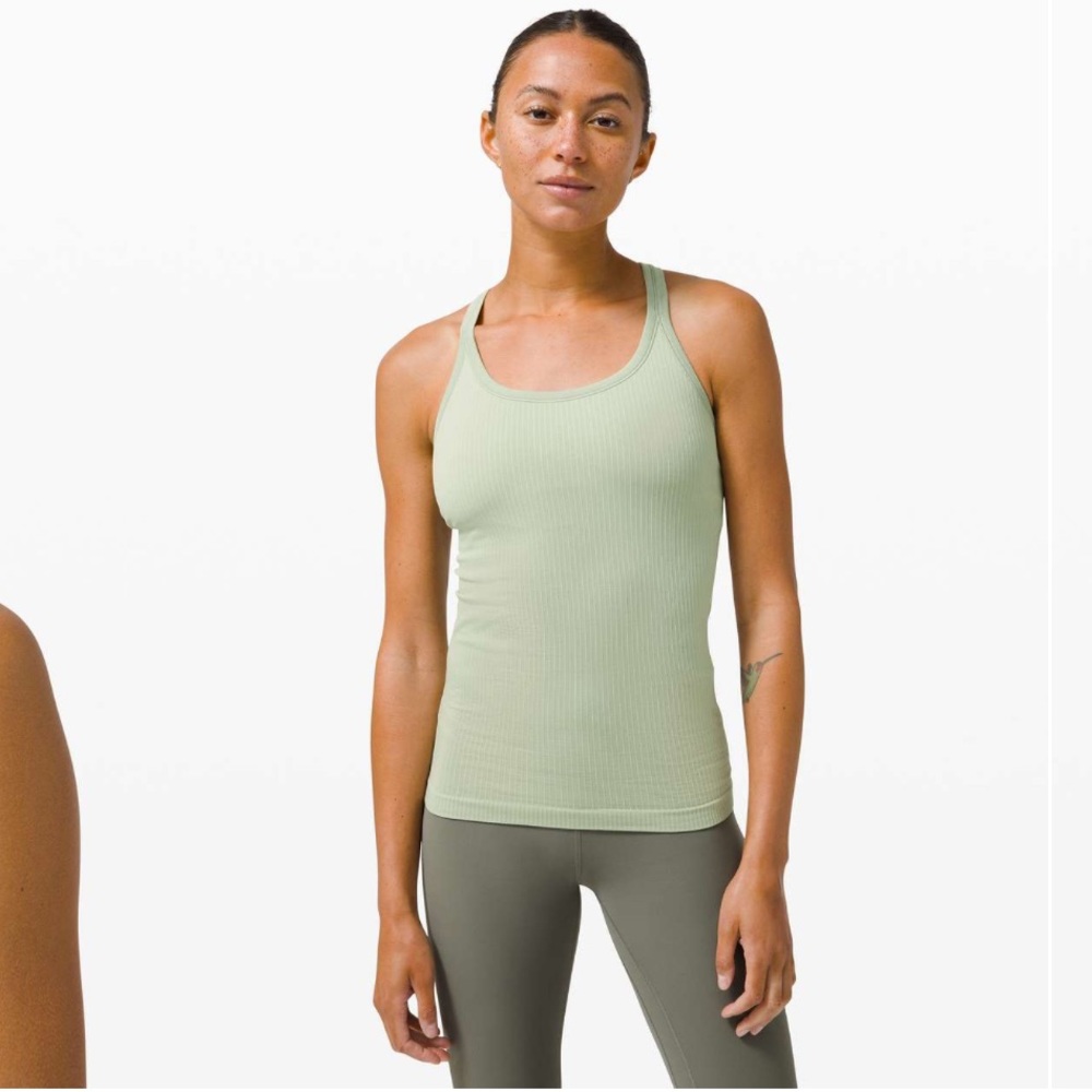 lululemon Ebb to Street Tank Top - Green Fern - size 6 - B/C cup